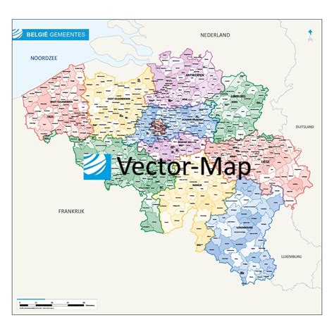 Belgium Vector Map Showing The Provinces And Administrative Off