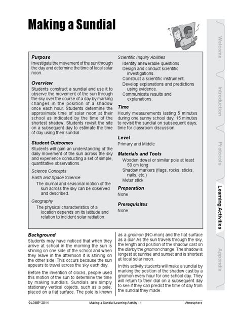 Making A Sundial | PDF | Science | Physical Sciences