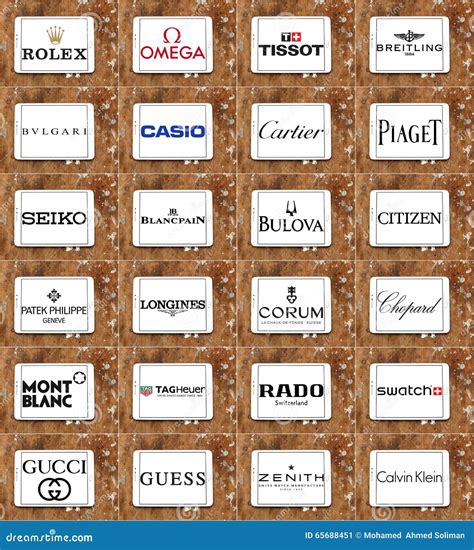 top famous watches brands  logos editorial photo image