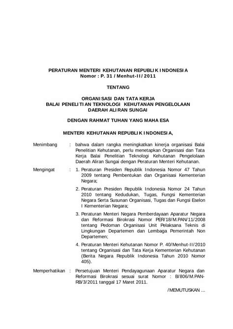 PDF KEPUTUSAN MENTERI KEHUTANAN Forda Mof Org Kerja Balai