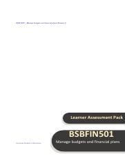 Bsbfin Assessment Pdf Bsbfin Manage Budgets And Financial