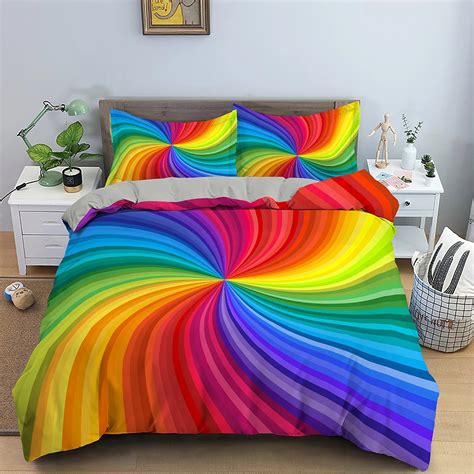 Funda nórdica 3D juego de cama abstracto psicodélico edredón de