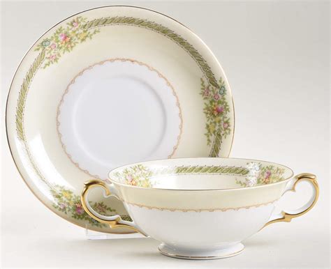 V1750 Footed Cream Soup Bowl Saucer Set By Meito Replacements Ltd