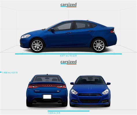 Dodge Dart 2012-2016 Dimensions Side View