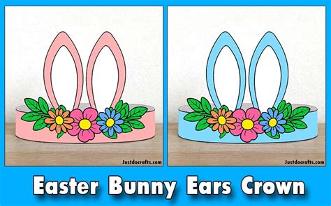 Easter Bunny Ears Crown Free Printable Templates Just Do Crafts