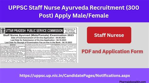 Uppsc Staff Nurse Ayurveda Recruitment Post Apply Male