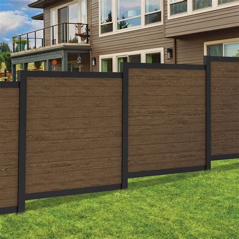 Freedom Ready To Assemble Artisan 6 Ft H X 6 Ft W Brown Aluminum Flat Top Privacy Fence Panel