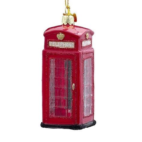 Noble Gems Kurt Adler 4 Inch Hanging Glass British Phone Booth