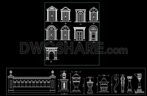 140arch Window Cad Blocks Elevation Design Free Download