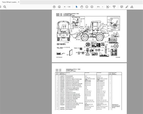 Terex Wheel Loader TL65 0329 Radlader Parts Catalog Auto Repair