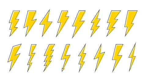 Vektorset für Blitzsymbole Donner und Bolzen Flash Symbol Blitz mit