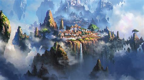 I Love Papers | av35-cloud-town-fantasy-anime-liang-xing-illustration-art