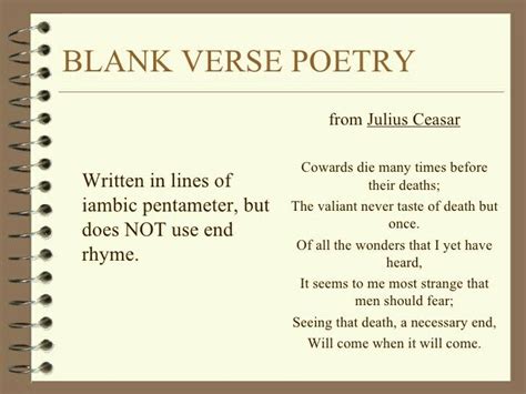 Blank Verse Poetry | Iambic pentameter, Poetic forms, Writing poetry