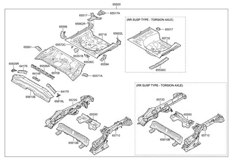 65513 G3100 Genuine Hyundai PANEL ASSEMBLY REAR FLOOR REAR