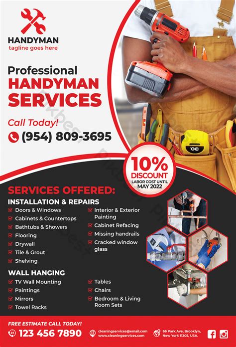 Professional Handyman Services Print Ready Flyer Psd Free Download
