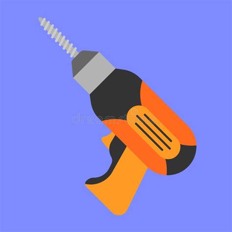 Electric Drill Machine Vector Illustration Drill Machine Icon With Bit