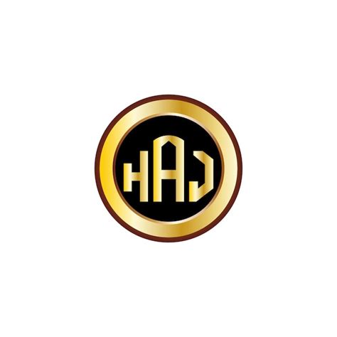 Dise O Creativo Del Logotipo De La Letra Haj Con Un C Rculo Dorado