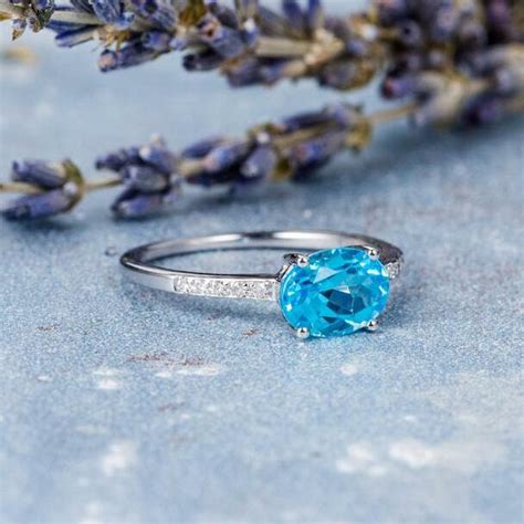 Natural Swiss Blue Topaz Ring 925 Sterling Silver Ring Topaz Etsy