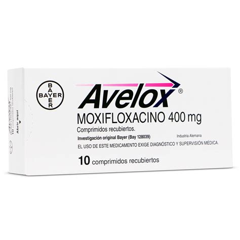 Avelox Moxifloxacino 400 Mg 10 Comprimidos Recubierto Cruz Verde