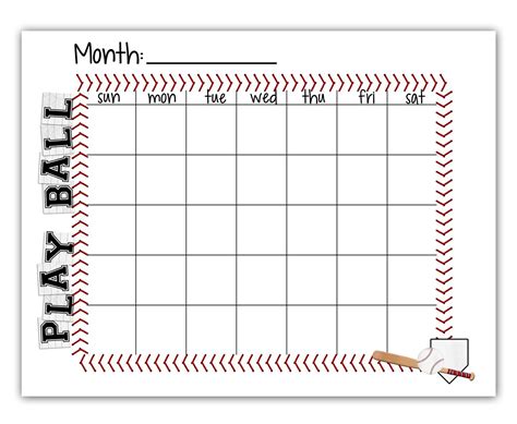 Baseball Practice Schedule Template - Printable Word Searches