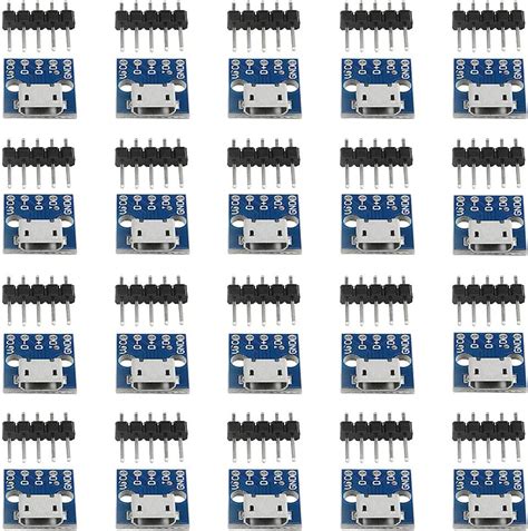 Hiletgo 10pcs Micro Usb To Dip Adapter 5pin Female Connector B Type Pcb Converter