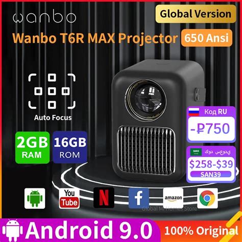 Versão Global Wanbo T6r Projetor Máximo Completo Hd 1080p Android 9 0