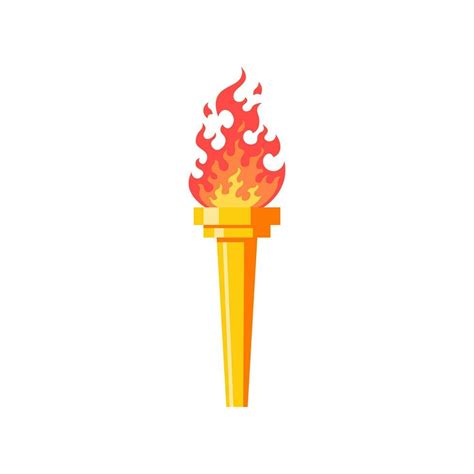 Golden Torch Vector Isolated On White Background 24086337 Vector Art At