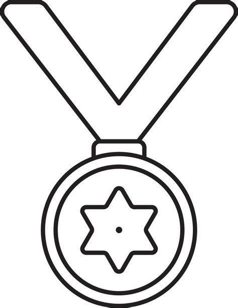 Star Medal With Ribbon Thin Line Icon 24160176 Vector Art At Vecteezy