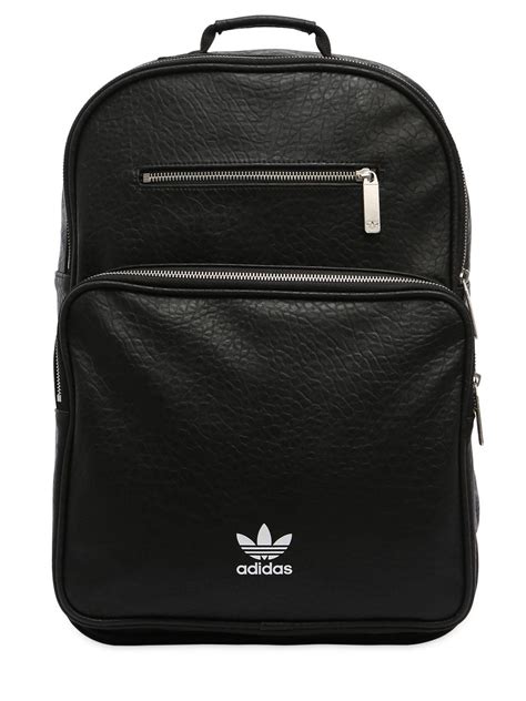 Adidas Originals Ac F Bp Classic Faux Leather Backpack In Black Lyst