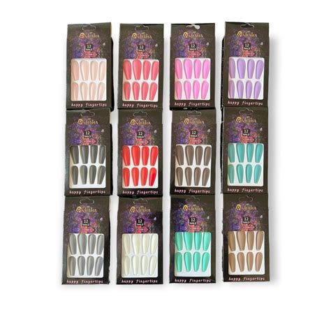 Unhas Postiças Bailarina Matte Cores Autocolante Adesivo Shopee Brasil