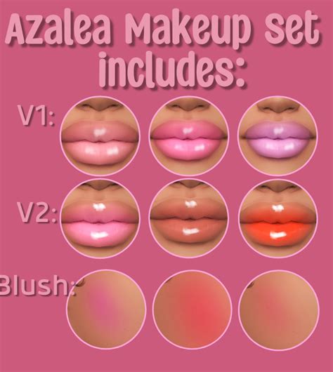 Set De Maquillage Azalea Par PinkishWrld Téléchargement CC Sims Par