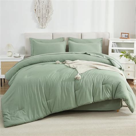 Amazon Litanika Comforter Queen Size Set Sage Green 7 Pieces Bed