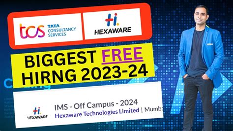 TCS Free Hiring Hexaware Mass HIRING Batch 2023 2024 BSC BCA