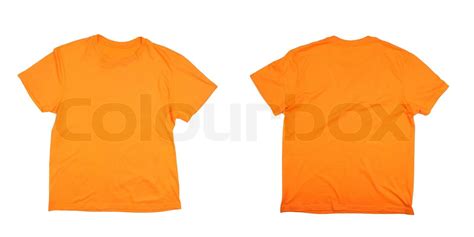 Orange t-shirt front and back | Stock image | Colourbox