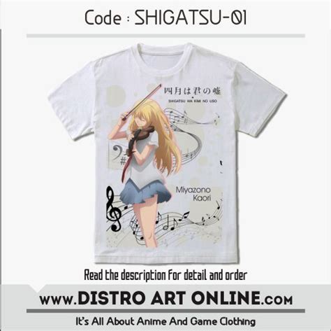 Jual Kaos Anime Miyazono Kaori Shigatsu Wa Kimi No Uso Di Lapak