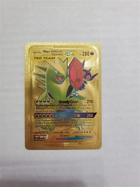 Mavin Mega Sableye Tyranitar Gx Gold Foil Fan Art Pokemon Card