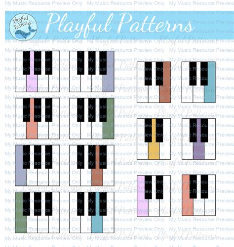 Piano Key Clip Art Boho Colors