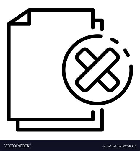 Not secured documents icon outline style Vector Image