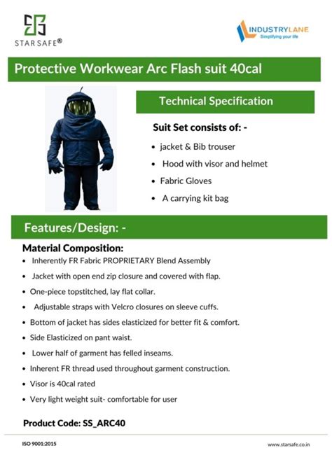 Protective Workwear Arc Flash Suit Cal Star Safe Arc Knight Pro Cal