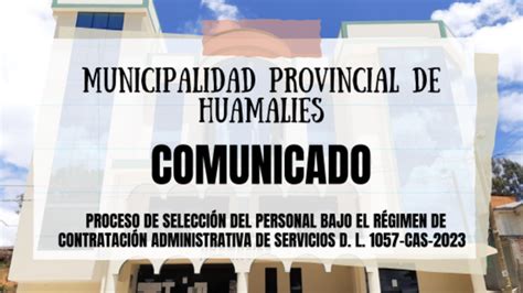 Comunicado Acerca De La Convocatoria CAS N 001 2023 MPH Noticias