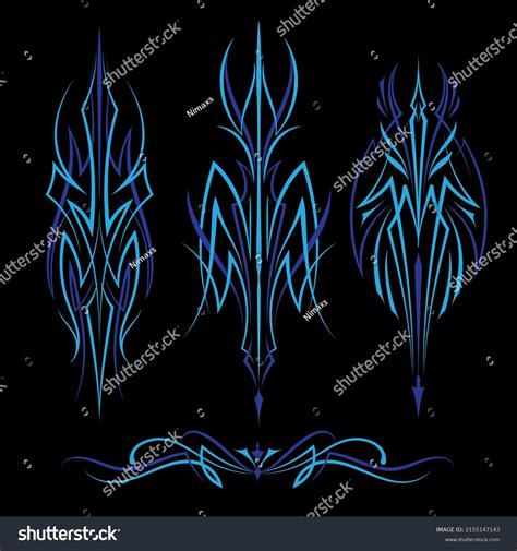 Blue Hot Rod Pinstriping Art Motorcycle Stock Vector Royalty Free Shutterstock
