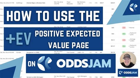 How To Use The OddsJam Positive EV Tool Sports Betting Education