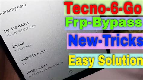 Tecno Spark Go Ke Frp Bypass New Tricks Latest All Tecno