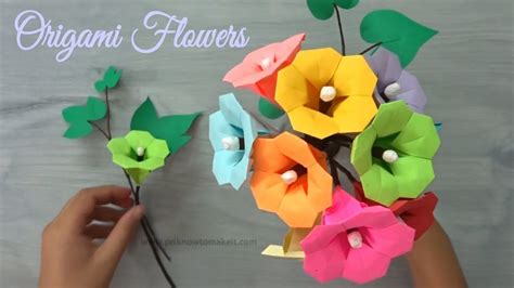 Origami Flower How To Make Paper Flower Bouquet Origami Flower Tutorial Origami Flowers