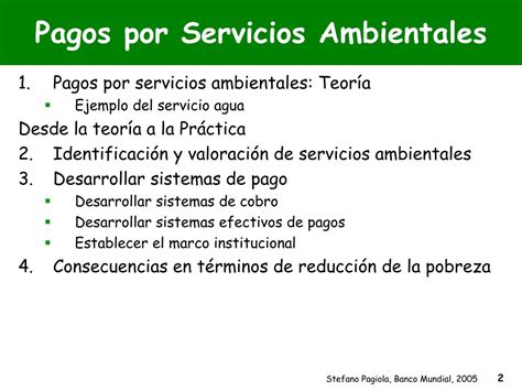 PPT Concepto y aplicaci ó n del Pago por Servicios Ambientales