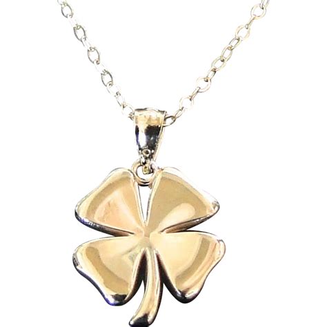 Gold Four Leaf Clover Necklace K Solid Gold Lucky Charm Sarah From