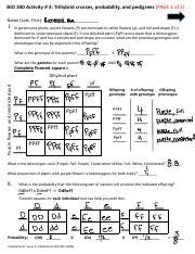 Activity Trihybrid Crosses Probability And Pedigrees Pdf Bio