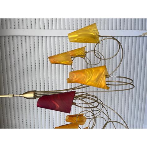 Vintage Gilded Metal Pendant Lamp By Maison Le Dauphin 1990