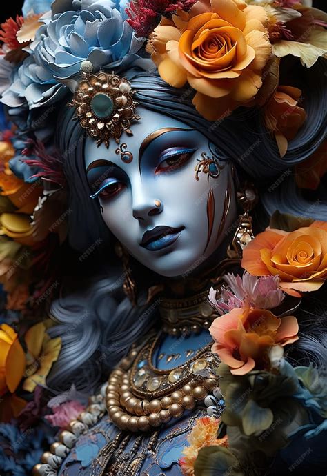 Premium AI Image | Beautiful 3d illustration portrait of lord Krishna ...