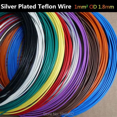 1mm Square Silver Plated Cable Teflon OD 1 8mm DIY High Purity Oxygen